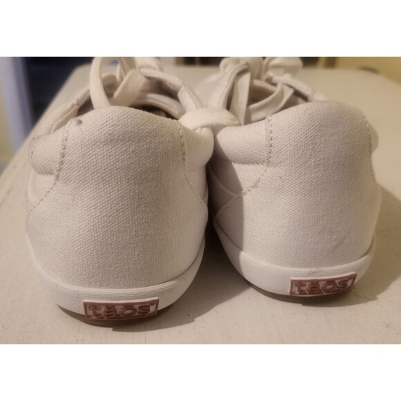 Taos Womens Moc Star Sneaker Size 9.5 White Canvas Lace Up Comfy Walking Shoe - Picture 4 of 6